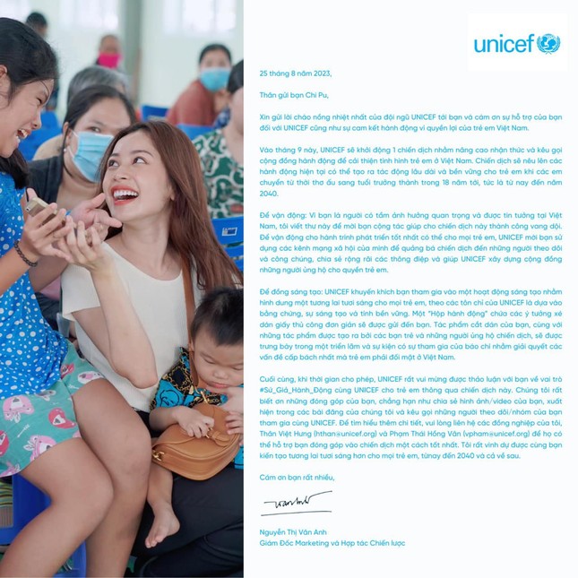 Chi Pu sắp tham gia gameshow 'cực hot', vinh dự trở thành 'Sứ giả hành động' cùng UNICEF Việt Nam ảnh 1
