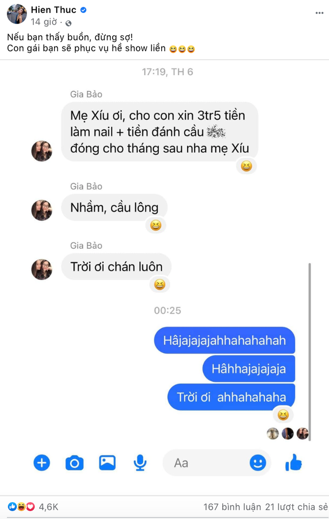 Hiền Thục gây tranh cãi vì một từ viết nhầm trong tin nhắn của con gái ảnh 5