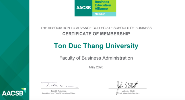 Khoa Quản trị Kinh doanh, trường ĐH Tôn Đức Thắng trở thành viên của AACSB ảnh 1