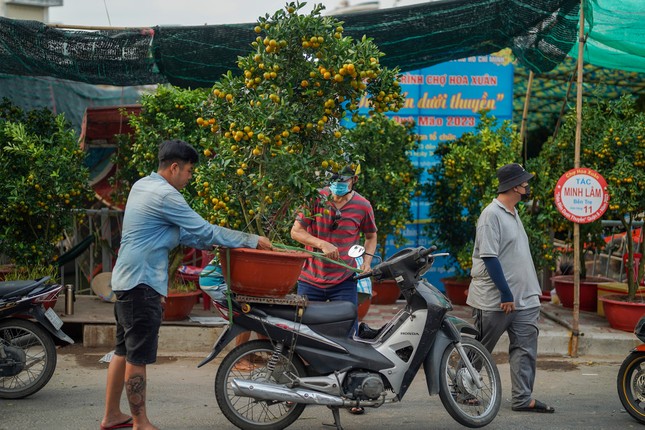 Chợ hoa ‘trên bến dưới thuyền’ hối hả chạy tết từ sáng đến tối ảnh 6