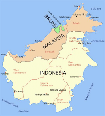 Toàn bộ lãnh thổ Brunei nằm trên hòn đảo nào?