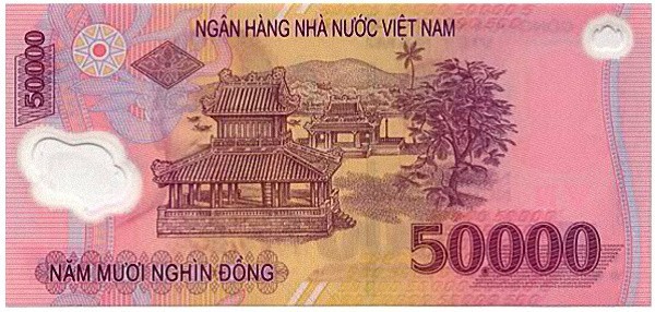 Tờ 50.000 đồng có in hình Nghênh Lương Đình và Phu Văn Lâu, là những di tích lịch sử ở địa phương nào?