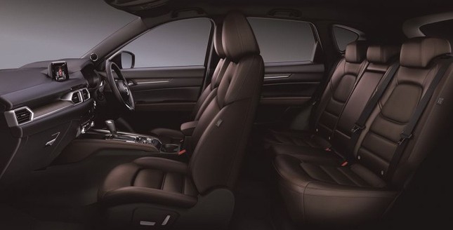 Nội thất xe được bọc da và có các miếng ốp gỗ trang trí