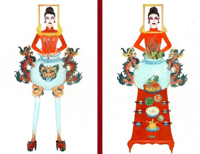 Bị chỉ trích, 'Bàn thờ' vẫn về thứ 2 bình chọn trang phục dân tộc cho Hoàng Thuỳ ảnh 1