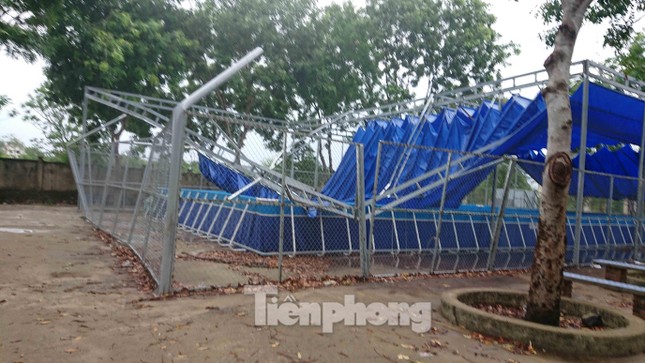 Mái che bể bơi trường học đổ sập sau cơn mưa ảnh 1