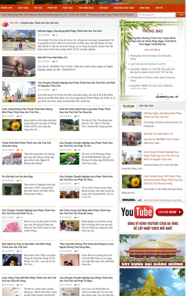 Thấy gì trên trang web chùa Ba Vàng? ảnh 4