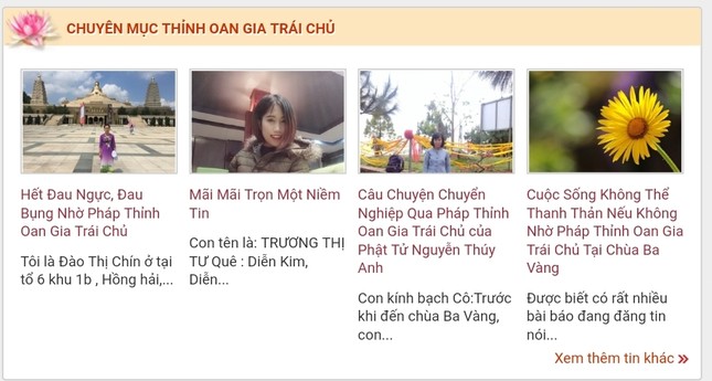 Thấy gì trên trang web chùa Ba Vàng? ảnh 3