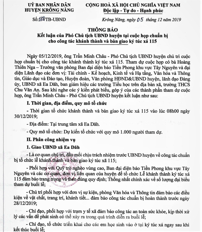 Bàn giao Ký túc xá 115: Ngày hội ‘3 trong 1’ ở xã vùng sâu Tây Nguyên ảnh 2