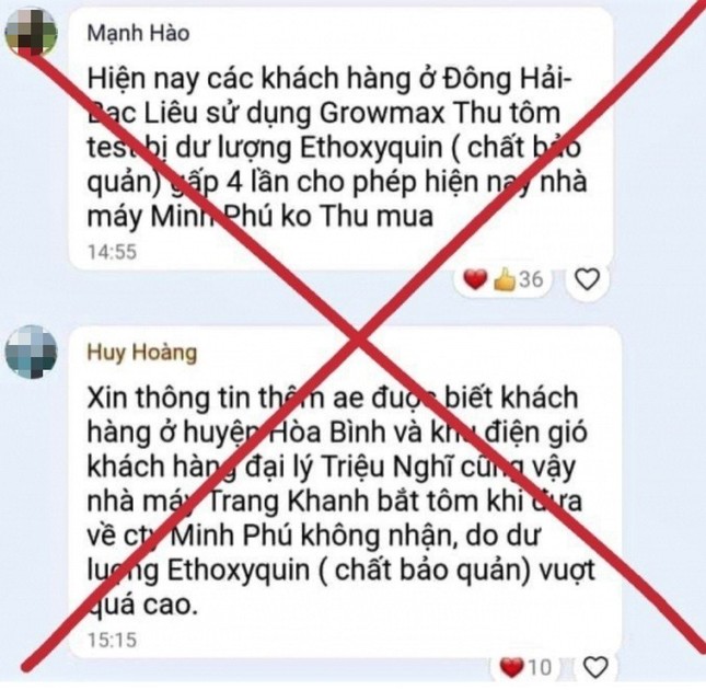 Tung tin bịa đặt về thức ăn thuỷ sản dư chất bảo quản ảnh 1
