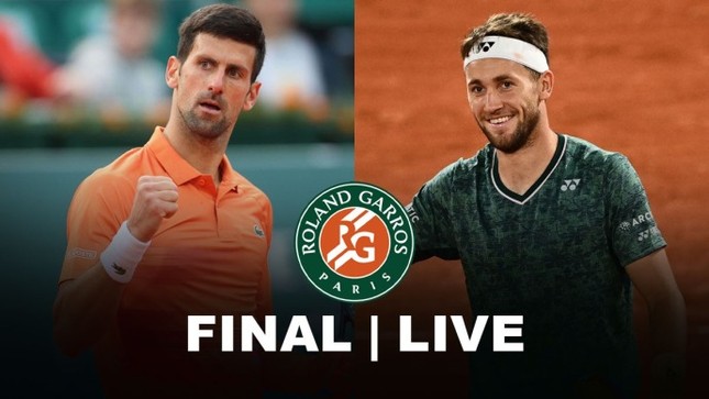 Xem trực tiếp chung kết Roland Garros 2023 Novak Djokovic vs Casper Ruud trên kênh nào, ở đâu? ảnh 1