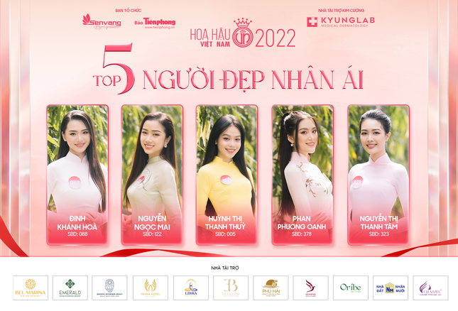 Công bố top 5 Người đẹp Nhân ái trước chung kết Hoa hậu Việt Nam
