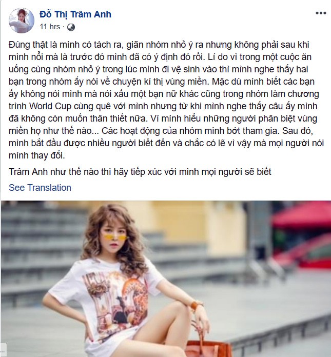 Trâm Anh lần đầu tiết lộ lí do bị 'cạch mặt' ở 'Nóng cùng World Cup' ảnh 2