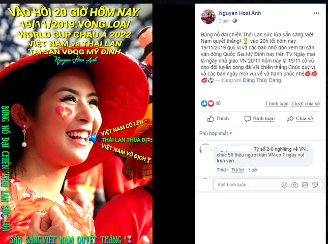 Bất ngờ với dự đoán của sao Việt về tỷ số trận Việt Nam - Thái Lan tối nay ảnh 2