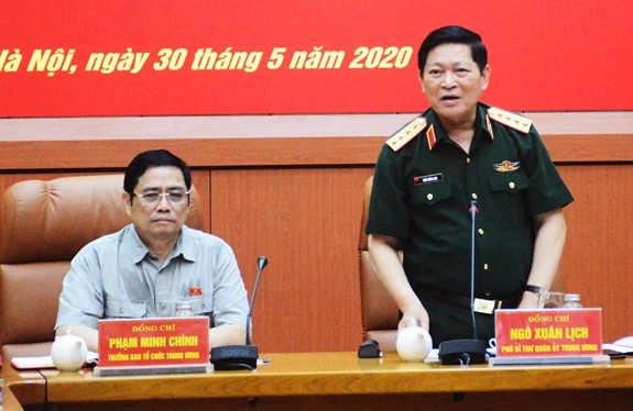 Đoàn công tác của Ban Bí thư làm việc với Ban Thường vụ Quân ủy Trung ương ảnh 1