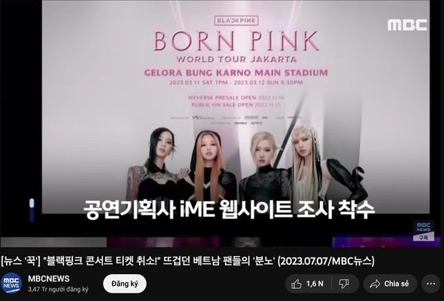 Đài quốc gia Hàn Quốc đưa tin Việt Nam điều tra BTC show BlackPink ủng hộ đường lưỡi bò ảnh 1