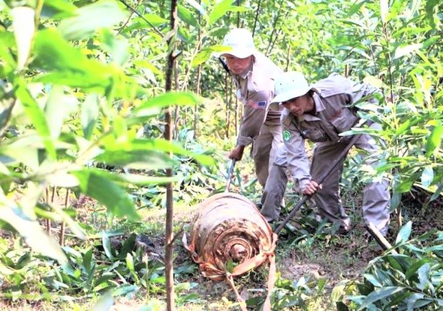 Phát hiện quả bom gần 4 tạ trong rừng tràm ảnh 1