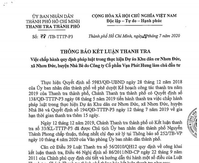 Công ty Vạn Phát Hưng xây ‘chui’, bán ‘lụi’ hàng trăm nền đất ở dự án Nhơn Đức ảnh 1