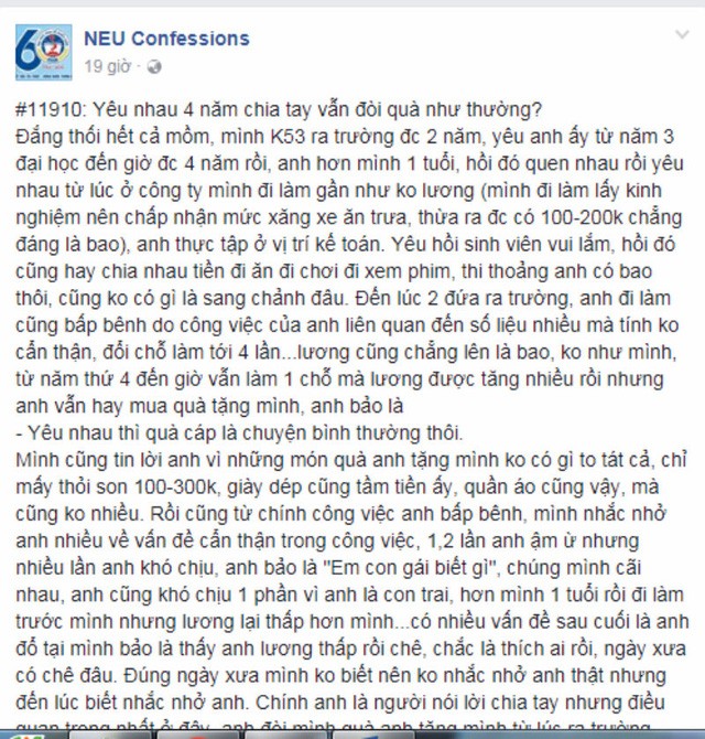 Cô gái bị đòi từng món quà sau 4 năm yêu nhau ảnh 1