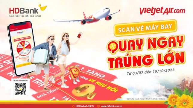 Bay Vietjet, nhận ngay hoàn tiền và gần 9.000 giải thưởng cùng HDBank ảnh 1