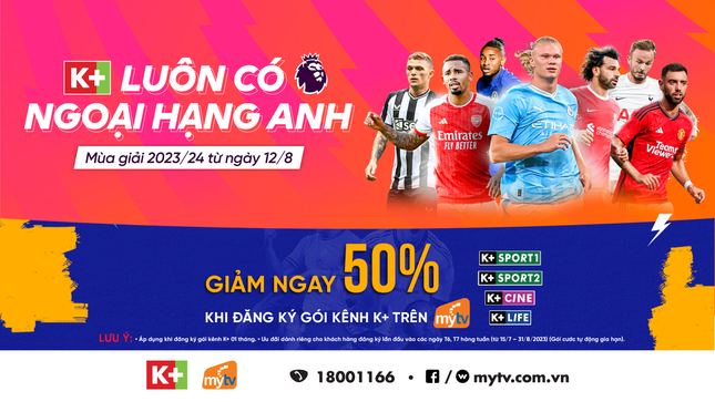 Khởi tranh Ngoại hạng Anh 2023/2024 - Xem trực tiếp và độc quyền gói kênh K+ truyền hình MyTV ảnh 1