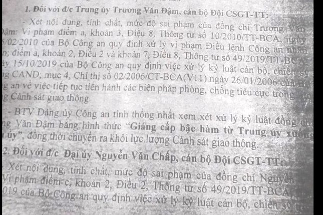Kỷ luật 9 cán bộ CSGT ở Tiền Giang liên quan đến nhận ‘mãi lộ’ ảnh 1