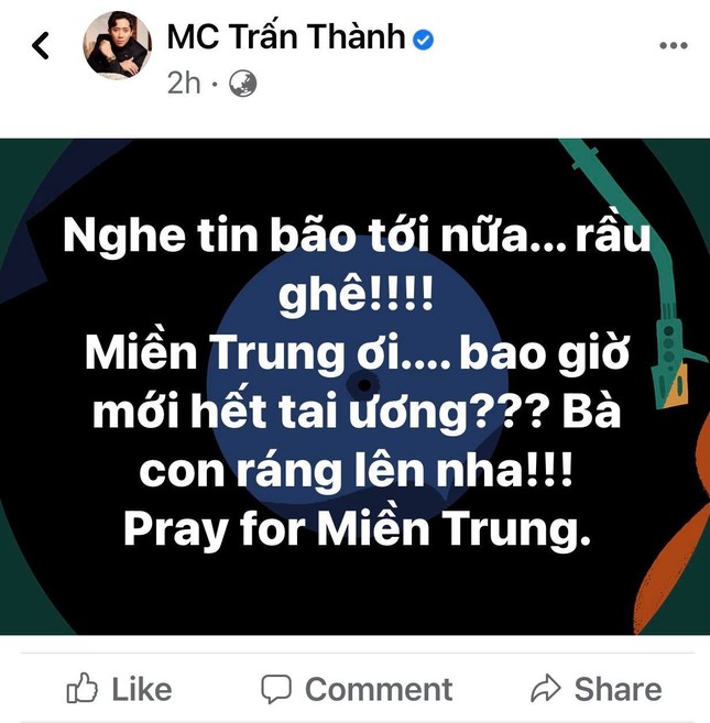 Trấn Thành, Bảo Thy, Đại Nghĩa và nhiều sao Việt một lòng hướng về miền Trung mùa bão lũ ảnh 1