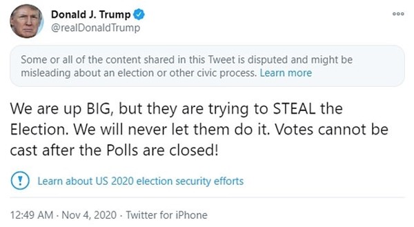 Tổng thống Trump viết gì về bầu cử mà khiến Facebook và Twitter phải cảnh báo về nội dung? ảnh 2