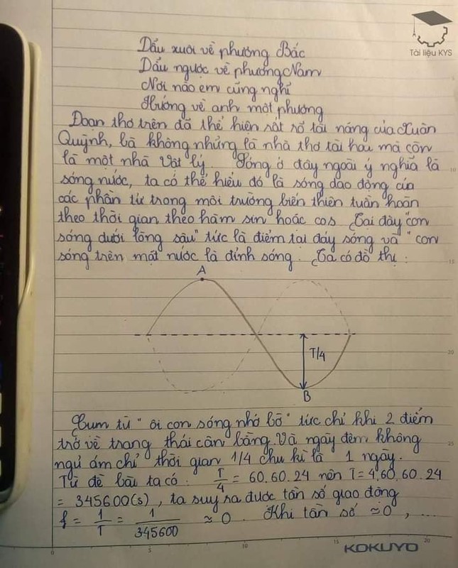 Khi dân chuyên Lý làm Văn: Sóng của Xuân Quỳnh bỗng thành... bài tập dao động sóng cơ ảnh 1