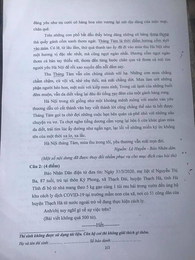 Thi năng khiếu của trường Báo: Nghĩa cử đẹp mùa dịch COVID-19 được đưa vào đề thi ảnh 7