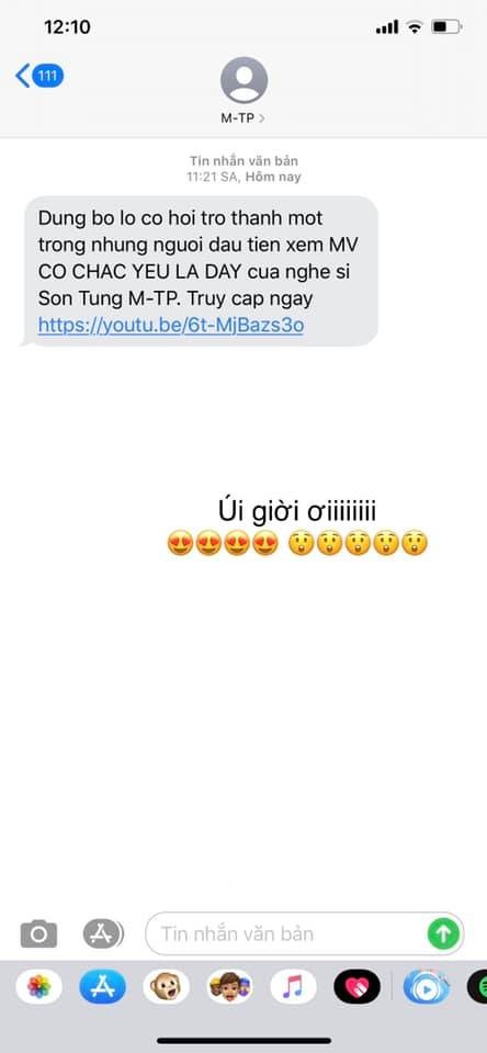 Sơn Tùng M-TP gửi tin nhắn qua số điện thoại riêng “thả thính” người hâm mộ ảnh 3