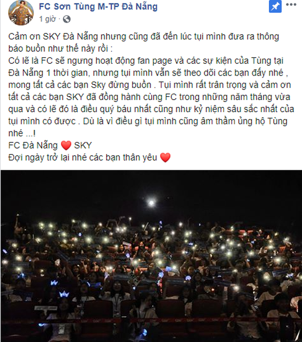 Các FC “khủng” của Sơn Tùng M-TP đột ngột tuyên bố ngưng hoạt động, điều gì đã xảy ra? ảnh 1