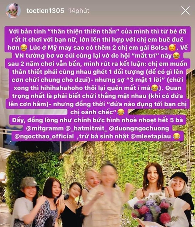 Tóc Tiên đưa ra quan điểm về tình bạn của con gái khiến khán giả không khỏi tò mò ảnh 1