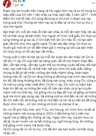 Viết tâm thư dài khi clip hát live phô bị “đào lại”, Chi Pu càng bị phản ứng trái chiều ảnh 1