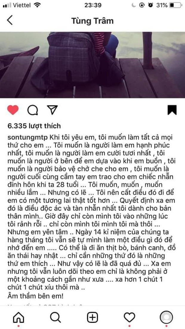 Đào lại Instagram, netizen nghi vấn Sơn Tùng - Thiều Bảo Trâm từng suýt tan vỡ 7 năm trước ảnh 1