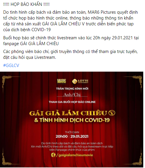 “Gái Già Lắm Chiêu 5” và “Bố Già” chính thức hủy sự kiện ra mắt phim do ảnh hưởng của dịch ảnh 1