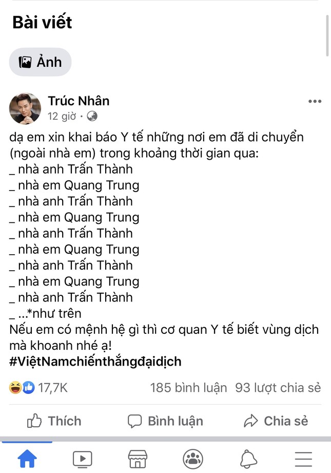Trúc Nhân khai báo lịch trình di chuyển giữa mùa dịch, đi đâu mà đi lắm thế? ảnh 1