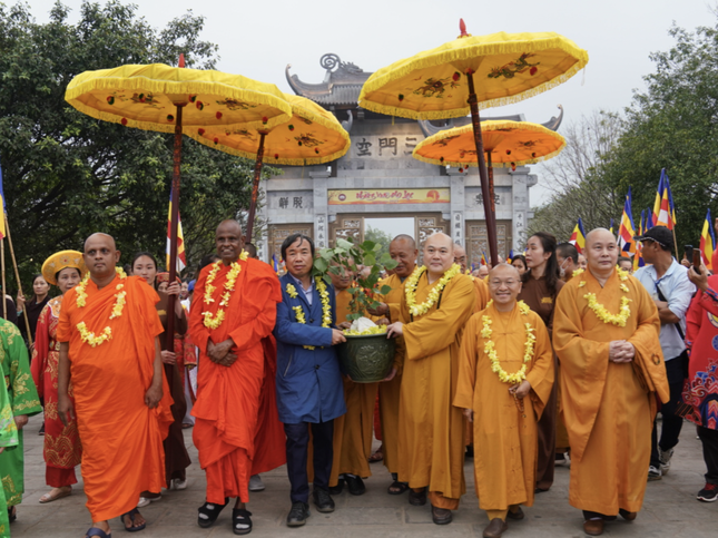 Hàng nghìn người đón cây bồ đề thiêng từ Sri Lanka về chùa Bái Đính ảnh 1
