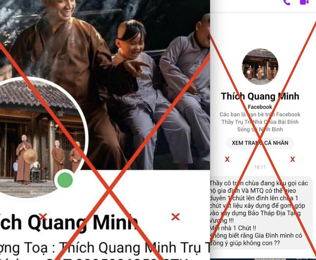 Thượng toạ Thích Minh Quang bị giả mạo Facebook, kêu gọi tiền bạc xây bảo tháp ảnh 1