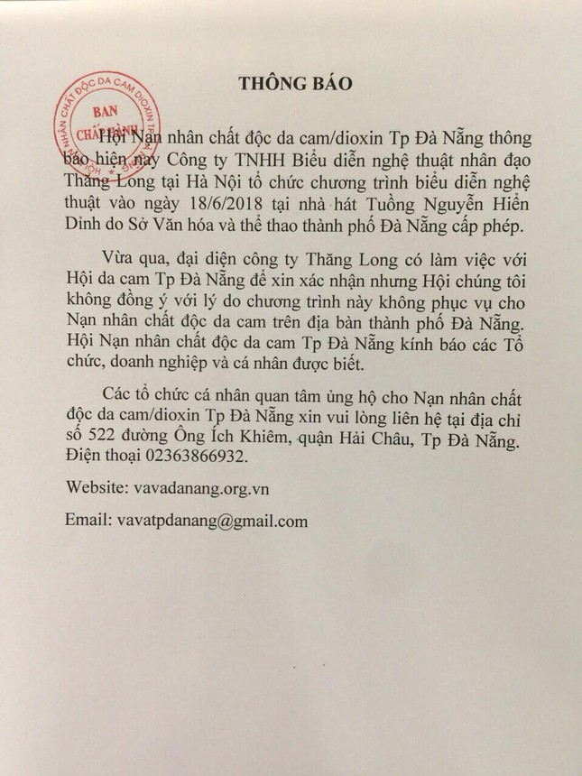Mạo danh Hội nạn nhân chất độc da cam bán vé biểu diễn nghệ thuật ảnh 2