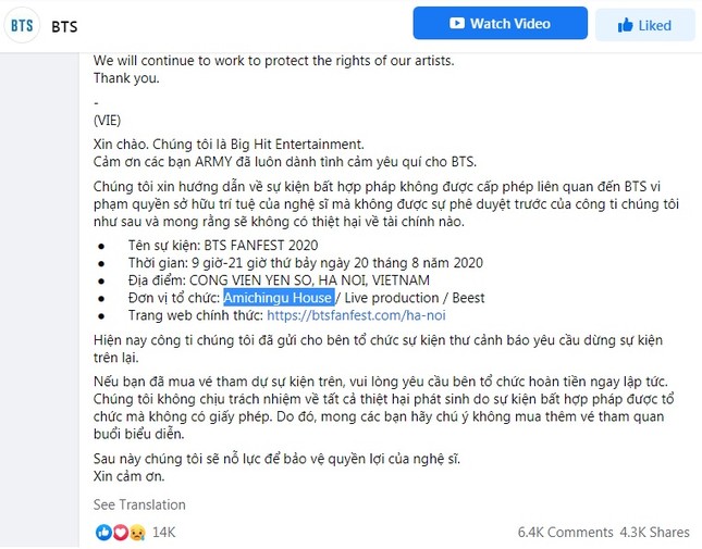 Big Hit đăng thông báo cảnh cáo về sự kiện BTS FANFEST 2020, fan Việt bình luận trái chiều ảnh 2