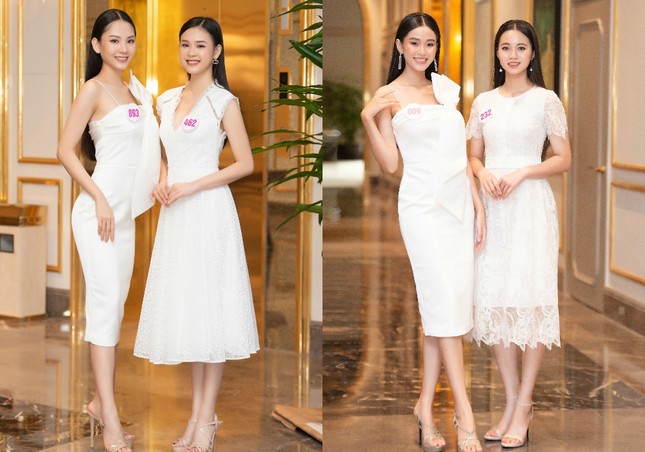 Top 60 Hoa Hậu Việt Nam 2020 diện váy trắng rạng rỡ, sẵn sàng cho vòng Bán kết tối nay ảnh 2
