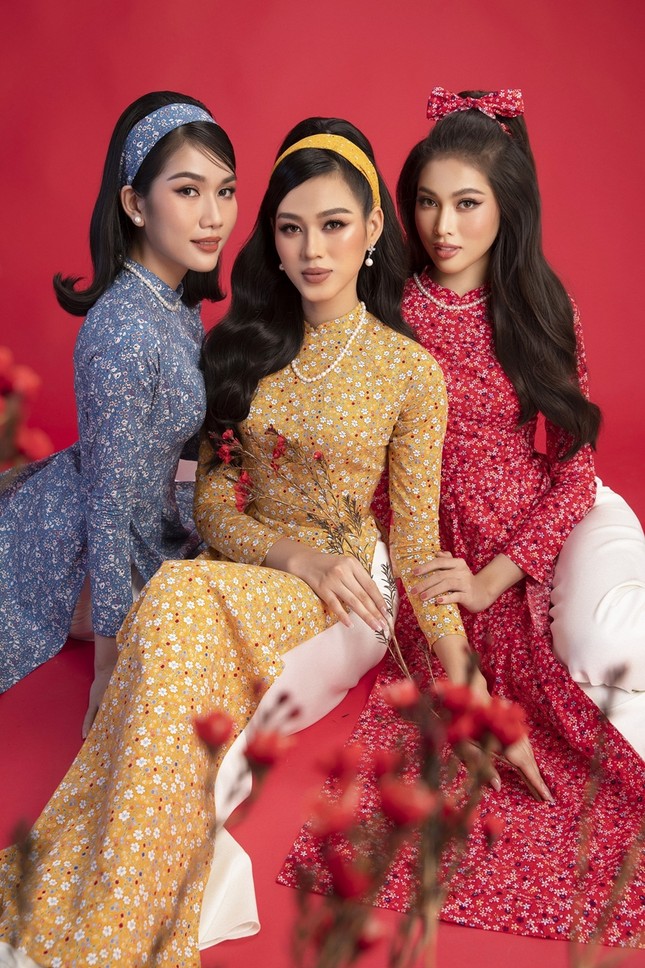 Ngắm Top 3 Hoa Hậu Việt Nam 2020 đẹp sắc sảo, ấn tượng trong những tà áo dài đón Tết ảnh 4