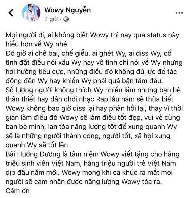 Động thái mới nhất của Wowy sau tin đồn bị R.Tee nói xấu: “Điều đó không đủ lực tác động“ ảnh 1