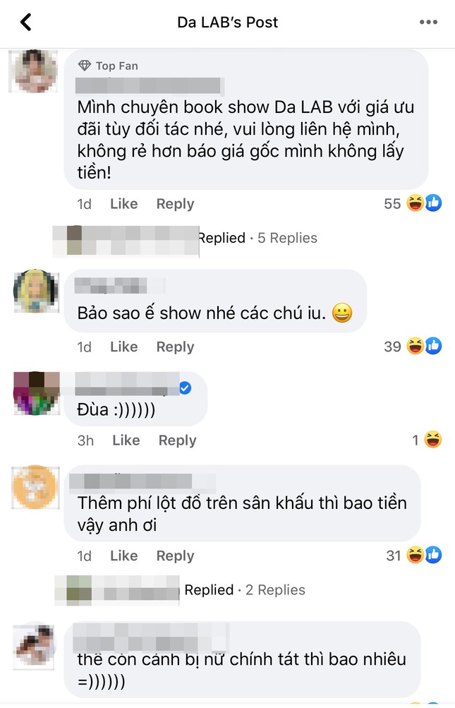 Da LAB tung bảng giá đi diễn nhưng chẳng ai vào hỏi, chỉ toàn bình luận “lầy lội” của fan ảnh 4