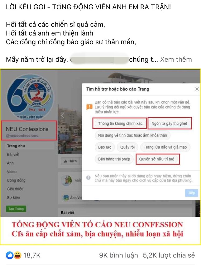Cộng đồng mạng liên tiếp “report”, thêm một fanpage lớn của giới sinh viên “bay màu“ ảnh 1