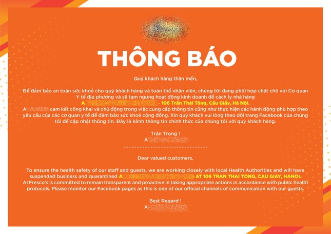 Nhân viên bị nghi nhiễm COVID-19, cửa hàng pizza tại Hà Nội thông báo tạm ngừng hoạt động ảnh 3