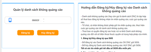 Cách chặn cuộc gọi và tin nhắn rác trên website của Cục An Toàn Thông Tin, bạn biết chưa? ảnh 2