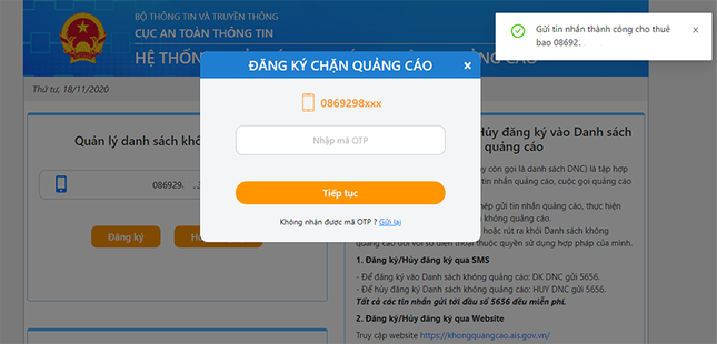 Cách chặn cuộc gọi và tin nhắn rác trên website của Cục An Toàn Thông Tin, bạn biết chưa? ảnh 4