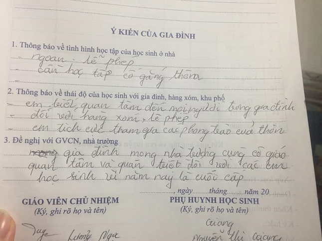 Không chỉ thầy cô ghi tuột liên hệ mới mẻ gây sự chú ý, phán xét của bố mẹ cũng tương đối bá đạo hình ảnh 2