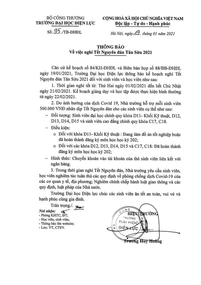 “Trường người ta” lì xì mỗi sinh viên 500.000 đồng, chuyển thẳng vào tài khoản ngân hàng ảnh 2